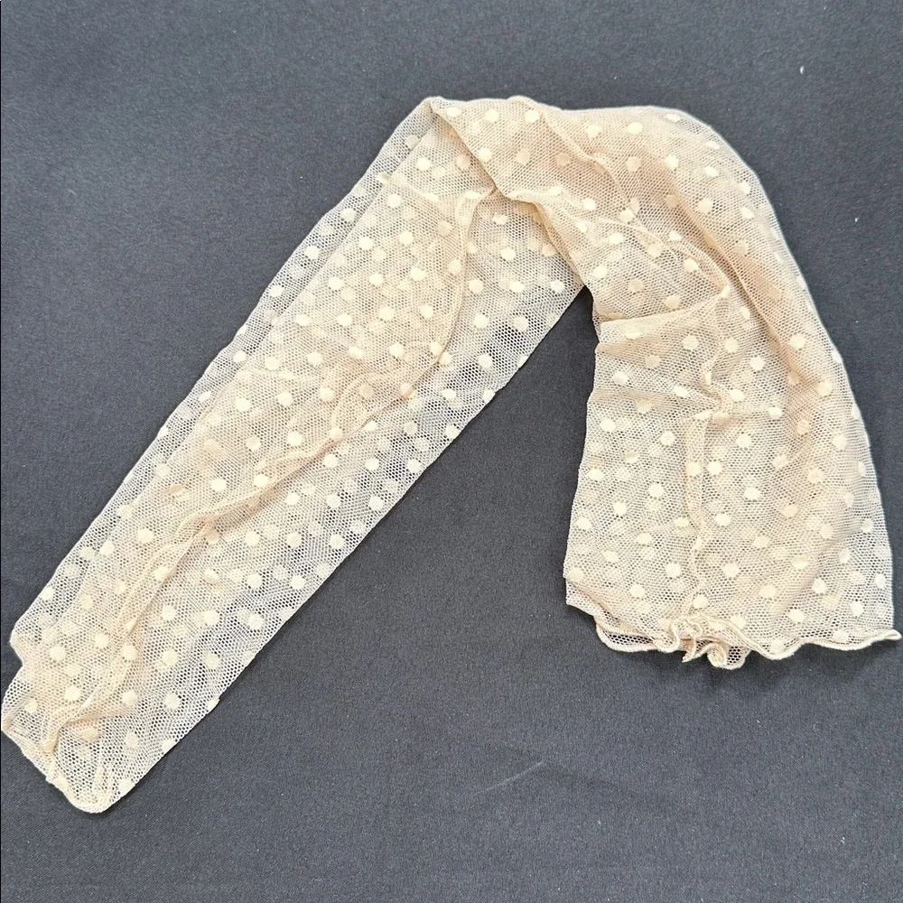 CouCou Lola Swiss Dot Sheer Long Socks Neutral Ivory New